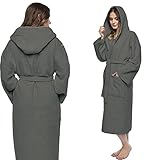 albornoz bebe gris Aspecto suave y clásico. Casabella – Albornoz de tejido de rizo con capucha unisex (100 % algodón, 500 g/m²), algodón, Gris, S/M