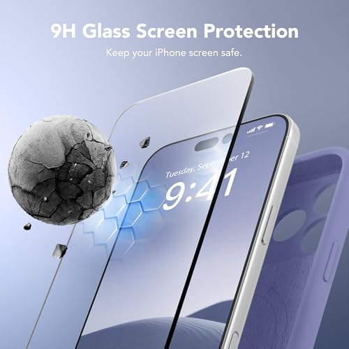 Image of Magnetic for iPhone 17 Pro Case, Compatible with MagSafe, [Full Camera Protection][Screen Protector] Silicone Shockproof Protective Phone Case for iPhone 17 Pro 6.3 inch, Lavender Gray