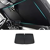 Parasol para Ventana Delantera de Coche para Avatr 12 2023 2024, Protector Solar UV, Parasol para Parabrisas, Cubierta de Visera de protección de Verano,Black+Black