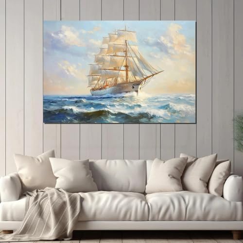 Póster de barco en lienzo náutico ideal como regalo de inauguración para decorar salones 3