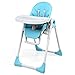 GOPLUS Seggiolone Pappa Bambini, con 7 Altezze, Vassoio Doppio con 3 Size, da Pranzo e Giocattoli, Schienale Regolabile a 5 Postazioni, Seduta di PU, 54x72x100cm, Blu