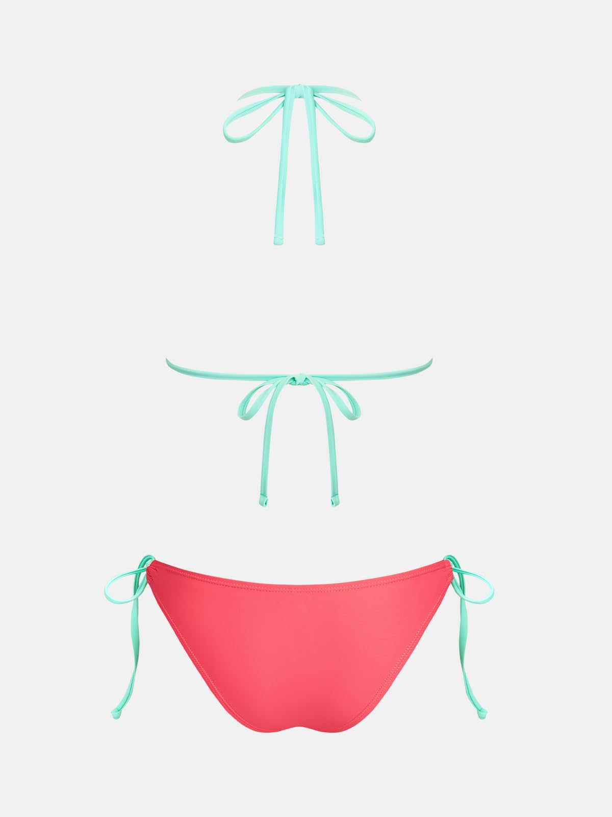 CUPSHE Conjunto de bikini para mujer, cuello en V, ajustable, dos piezas