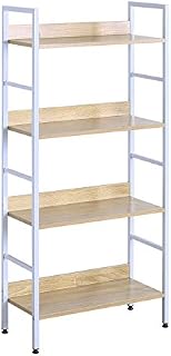 WOLTU Heavy Duty Bookcase Shelf Unit 4 Shelves Storage Rack White and Oack RGB9304hei