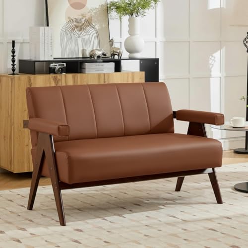AODAILIHB 50' Couch Small Couches for Small Spaces Midcentury Modern Sofa Comfy Sofa Leather...