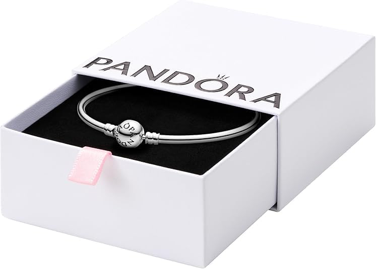 PANDORA Moments Ball Clasp Bangle Bracelet - Gold Bracelet for Women - 14K Gold - With Gift Box - Image 4