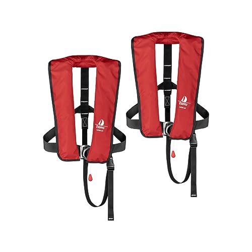 Produktfoto von 12skipper 2er-Sets Automatik-Rettungswesten 165N ISO UML mit Harness, rot