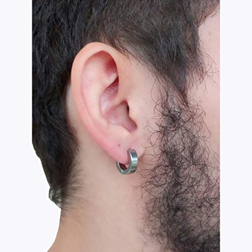 BRINCO MASCULINO ARGOLA 4 mm PRATEADO (PAR)