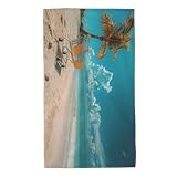 Toallas de mano, carrito de compras en toallas de playa tropicales, 16 x 27 pulgadas, toallas de microfibra suaves altamente absorbentes para baño, ducha, entrenamiento, gimnasio, viajes