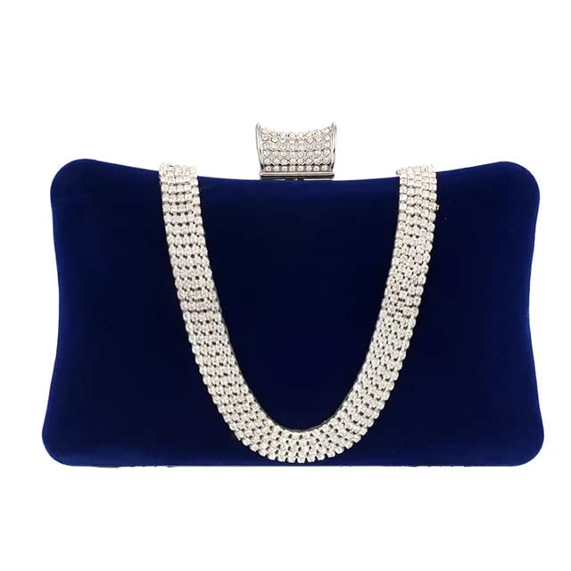 Women's Beautiful Flower Box Clutch Bag | Detachable Chain Sling Strap| Ladies Purse Wallet, Blue-image-11