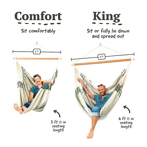 LA SIESTA® - Large Comfort Domingo Hammock Chair & TreeMount - Weather & Tear Resistant Hanging Chair w/Suspension Kit for Trees Beams & Posts - Bedroom Patio Outdoor Indoor Hammock Chair - Cedar - Image 4