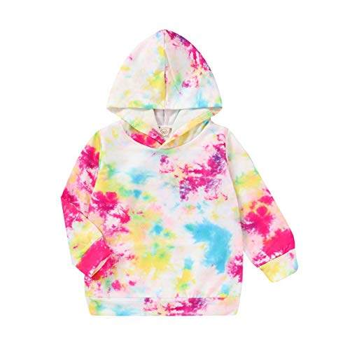 Toddler Baby Girl's Tie-Dye Sweatshirt Top Hoodie Long Sleeve Casual Clothes (Multi-3, 4-5 T)