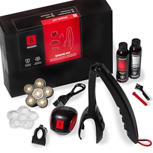 Bakscape Men’s Back Shaver Starter Kit 2.0, Electric Body & Back Shaver for Men with Friction Fit Handle & Titanium-Coated Shave Head- Includes 2 Shave Heads, Handle, Shave Soap & After Balm