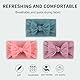 YOCDNOV 3 Stück Baby Haarband- Cotton Stirnbänder baby High Elastisches stirnband baby mädchen,Girls Elastic Nylon Headband with Bow, Neugeborene Kleinkinder Babyschmuck(Marineblau + Rosa + Lila)