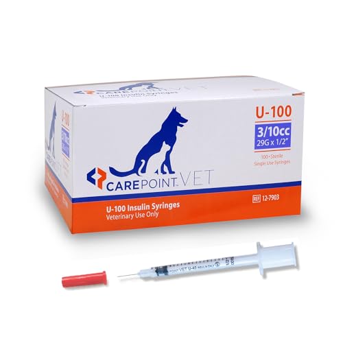 Carepoint Vet U-100 Pet Insulin Syringes, 29G x 1/2