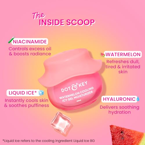 Image of Dot & Key Watermelon Luminous Skin Care Combo (Watermelon Sunscreen SPF 50 PA+++ 50gm & Watermelon Moisturizer 60 ml) | For Normal, Oily & Combination Skin | Controls Excess Oil | For UV /UVA Protect
