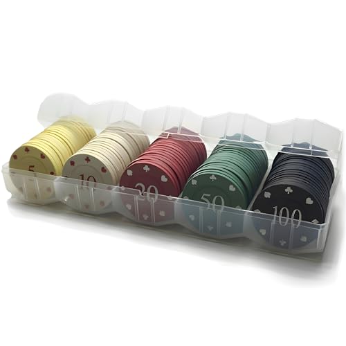 MICREEN 100 Piezas Fichas de Póquer de Plástico de Colores, Juego Fichas de Poker con Caja para Contar Marcadores Matemáticos Aprender