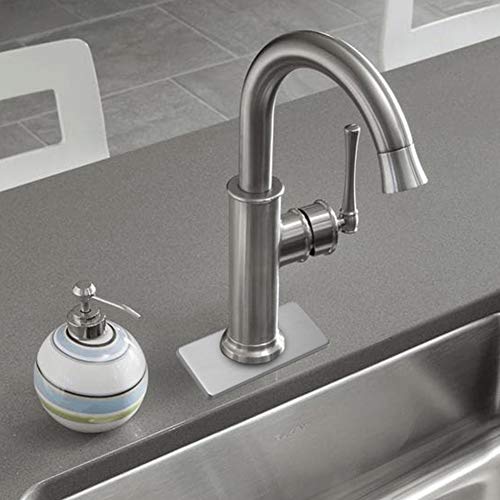 Jiakalamo Kitchen Sink Hole Plate Stainless Steel Hole Cover Plate Rectangular Lid Plate for Bathroom Kitchen Sink Faucet (Grey) - Image 3