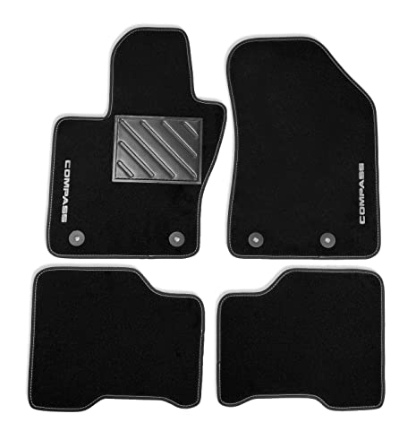 Tappetini solo Coppia anteriore Tappeti auto in Moquette Antiscivolo Specifici COMPATIBILI con Compass prodotte dal 2017 in poi - 131858-2
