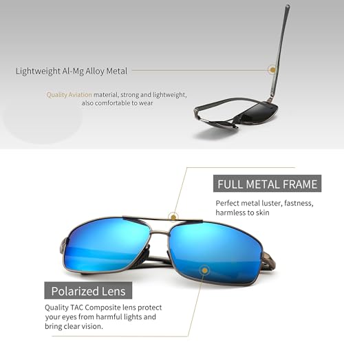 Image of SUNGAIT UV protection Ultra Lightweight Rectangular Polarized Sunglasses