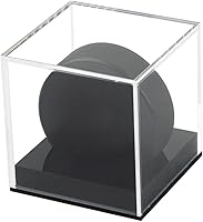 Vista 5 de Estuche transparente de exhibición de discos de hockey acrílico con soporte para exhibición de discos de hockey, caja de protección