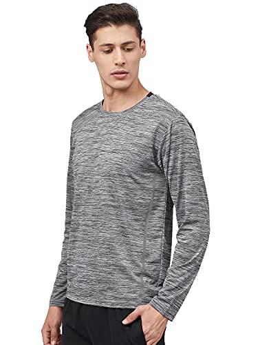 Image of CHKOKKO Men's Round Neck Full Sleeve Regular Fit Lightweight Quick Dry Activewear Gym T Shirt for Workout Training Running and Activities