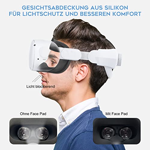 DESTEK Kopfband für Quest 2, Einstellbar Kopfpolster Kopfgurt Ersatz für Quest 2 Elite Strap mit Silikon-Gesichtsabdeckung, Linsenabdeckung, Komfortables Gleichgewicht und Halt - Image 7