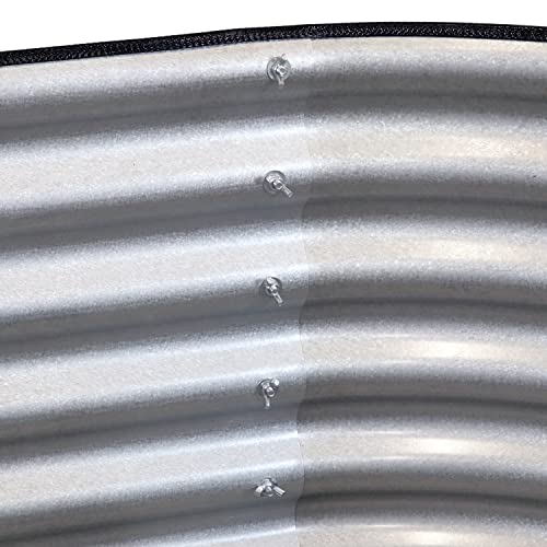 Sunnydaze 62.5-Inch Oval Raised Garden Bed - Stackable Steel Vegetable Flower Bed Planter Kit With Rubber Edge Trim - Silver #TOP4