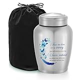 SOITIS Large Urns for Adult Male Female-Decorative Urns, Stainless Steel Funeral Keepsake for Ashes Remains Cremation Urn for Human Ashes for Women Man