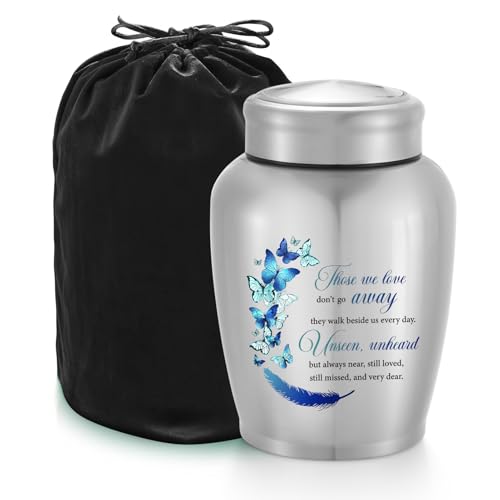 SOITIS Urns for Human Ashes-Decorative Urns, Stainless Steel Urns Funeral Keepsake for Human Ashes Cremation Urn for Human Ashes for Women Man Memorial Urns