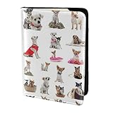 FBGHHTY Funda tipo cartera con diseño de carlino de chihuahua para hombres y mujeres, elegante funda para pasaporte de 5.5 pulgadas, accesorio seguro