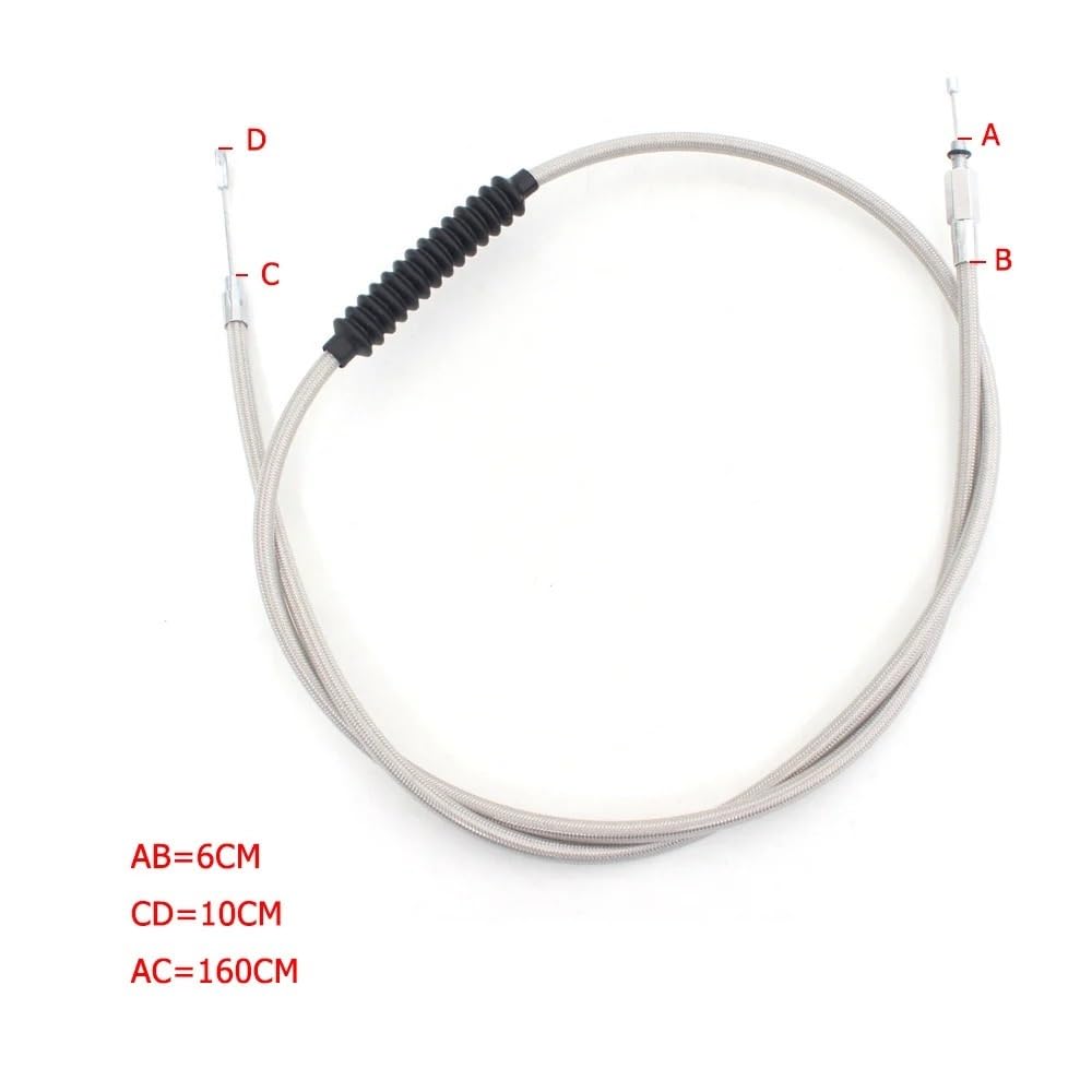 Cable de embrague trenzado plateado para motocicleta, Control manual acero Wolfram para Sportster 1200 XL1200C XL1200V, 160CM/ 63 pulgadas