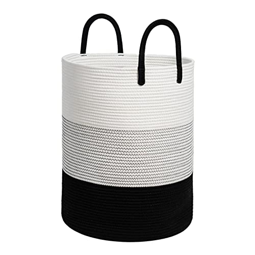 Image of CHICVITA Clothes Laundry Basket with Handles, Tall Laundry Basket Holder for Bedroom, Living Room, Bathroom, Baby Nursery Cloth Hamper for Clothes, Blankets, Towels, Pillows, Toys, 15 x 20 inches, 58L