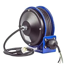 Coxreels PC10-3016-X بكرة سلك طاقة مدمجة وفعالة للخدمة الشاقة 30 | بكرة سلك كهربائي للجراج | بكرة سلك طاقة خفيفة الوزن قابلة للسحب | بكرة سلك كهربائي | 12 AWG | وعاء واحد
