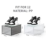 Large Clear Plastic Shoe Boxes Stackable Organizing Sneaker, 10 Pack Drop Front Shoe Storage Boxes for Closet, plastic shoe storage entryway for Size 12 (Clear 10 Pack) - Image 3