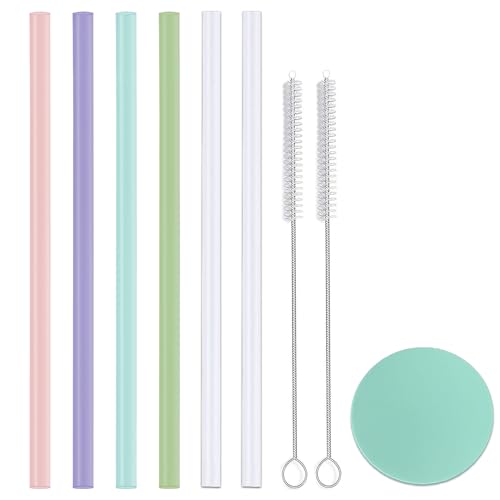 Greant 6 PCS Colorful Straws for Hydro Flask Straw Lid, 9.8 in, for Hydroflask 32 oz Straws Cap, for Hydro Flask Straw Bottle 40 oz, Cuttable