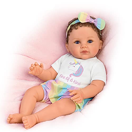 The Ashton - Drake Galleries Ping Lau One of A Kind Katherine Baby Doll with Unicorn T-Shirt