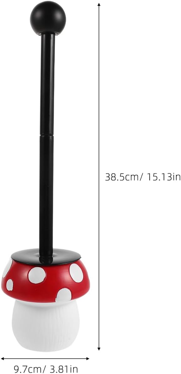 Mushroom Toilet Brush and Holder, Toilet Bowl Brush with Long Handle, Cute Decorative Bathroom Cleaner with Base for Bathroom Accessories Decor