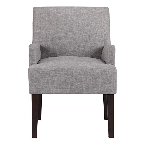 Osp Home Furnishings Main Street Upholstered Guest Chair With Espresso Finish Accents, Cement Grey Fabric #TOP5