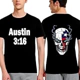 Stone 3:16 Cold Skull Shirts Men Wrestling Match Austin Stone 3:16 Skull Cold Front Smoking Skull T-Shirts for Sports Fans Double Faced Women Printing Shirt Medium