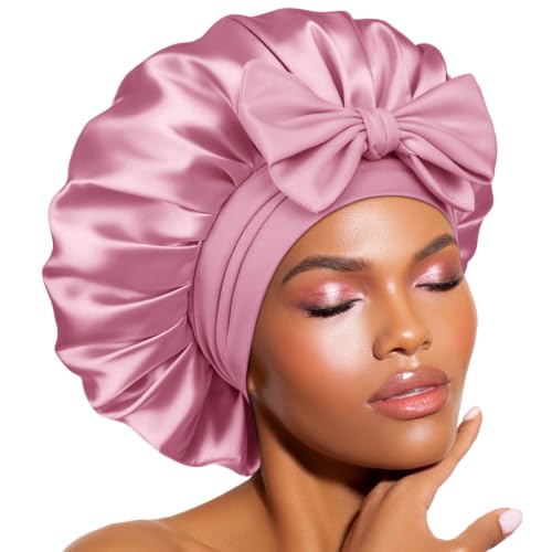 Bonnet Queen Silk Bonnet Satin Bonnet with Tie Band Hair Bonnet for Sleeping Night Sleep Hat for Women
