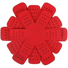 BYKITCHEN Pan Pot Protectors, Larger & Thicker Pan Protector with Stars, Set of 12 and 3 Different Sizes, Red Pot Divider Pads for Protecting and Separating Your Cookware