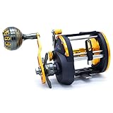 CAMEKOON Level Wind Star Drag Round Trolling Reel, Right Hand, Conventional Baitcasting Fishing Reel with Powerful Handle for Saltwater Big Game