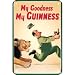 Guinness Lion / Zookeeper Embossed Metal Sign 12" x 8"