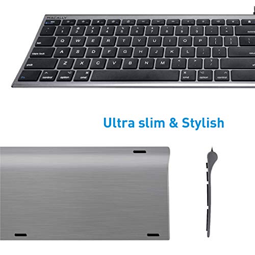 Macally Ultra Slim Wired Computer Keyboard and Silent Wired Mouse, Match with Your MacBook