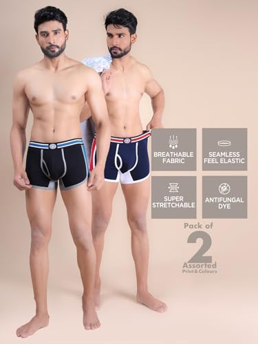 Image of RUPA Colors Mens Premium Sporty Front Open Mini Trunks| Breathable Fabric | Super Stretchable | Pack of 2