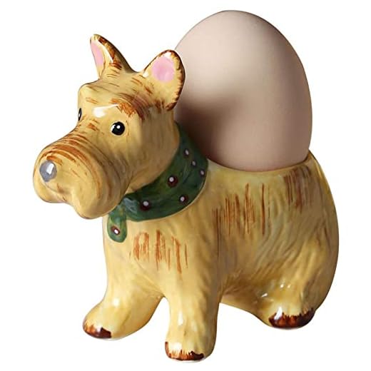Äggkoppar för mjuka kokta ägg, keramisk äggkopphållare kreativ trogen hund styling ägg frukostkopp, påskgåva trogen hund