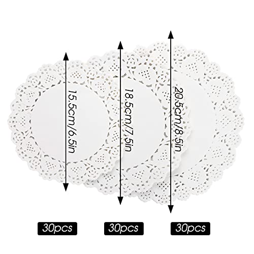 Napperon dentelle papier rond Sliverdew pour buffet de fête - 3