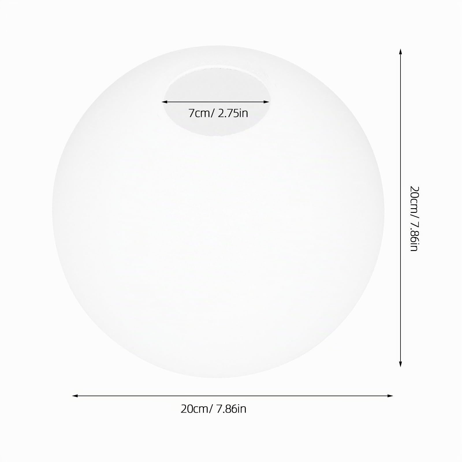 Uonlytech Abat-Jour En Verre Boule 20.00 Cm Abat-Jour Globe Pour Plafond Salon Décoration Moderne Pour Maison Restaurant Hôtel Avec Diffusion De Lumière Douce Et Anti-Poussière