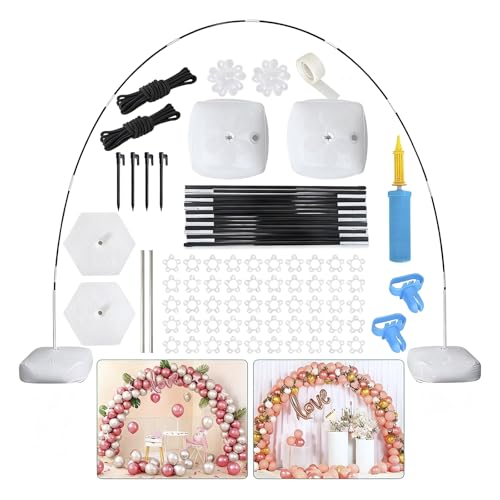 Kit arche de ballons extérieur réglable 10 pièces avec socle lestable de fête