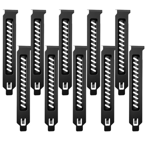 10 Piezas Cubiertas para Ranura PCI, Cubiertas Vented GPU Cubiertas Vented Negro Ventiladas Filtro de Polvo Soporte de placa de expansión para Gabinetes de Computadora miniatura 1